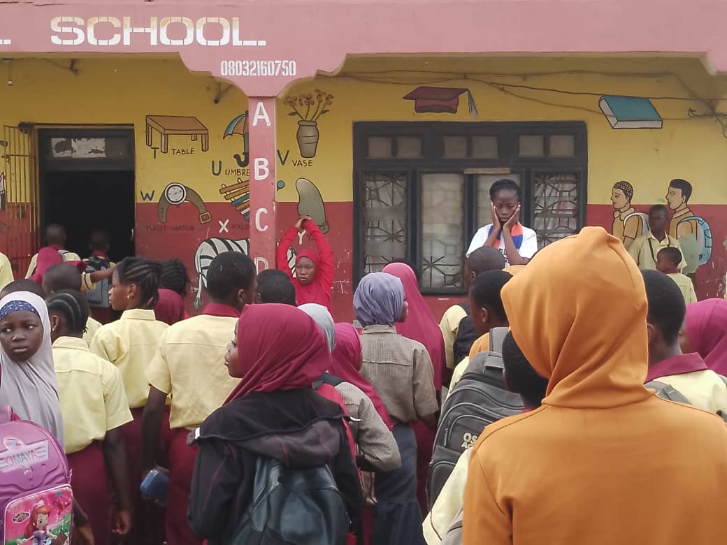 Primary school pupils learning